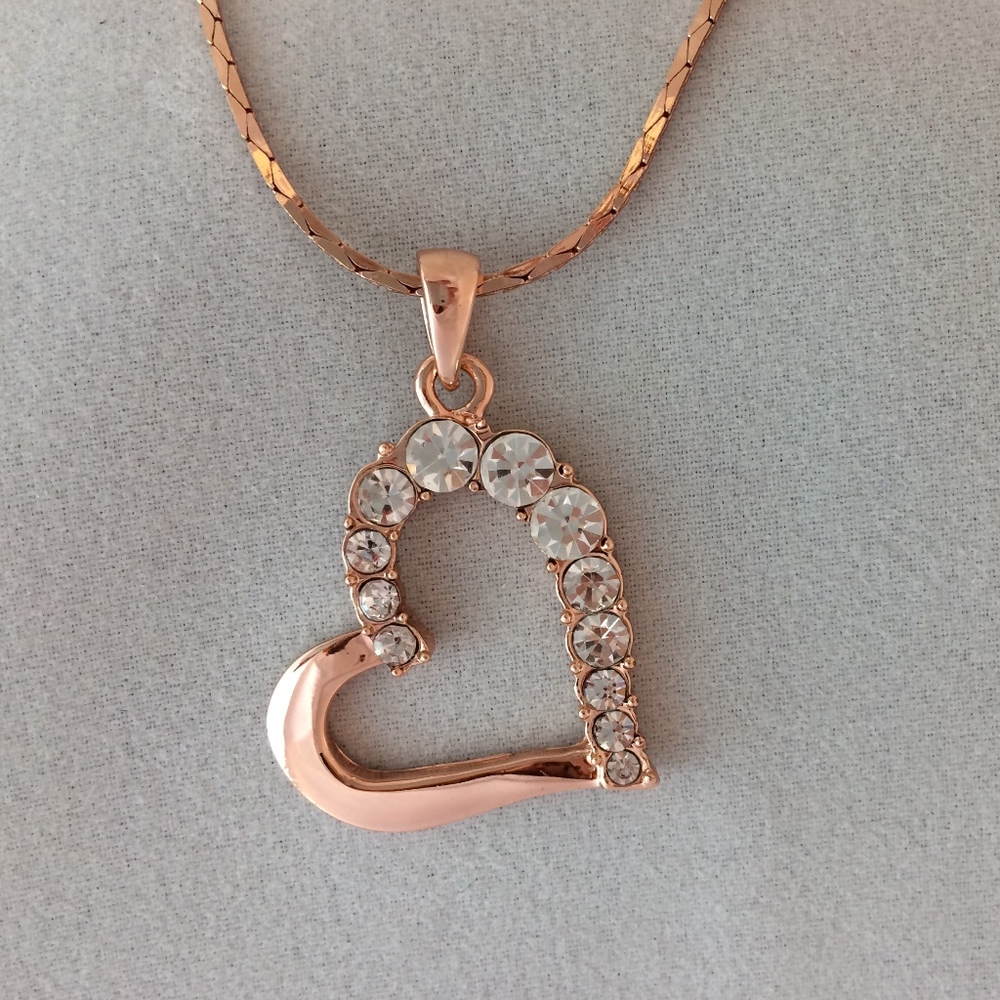 Rose Gold Austrian Crystal Heart